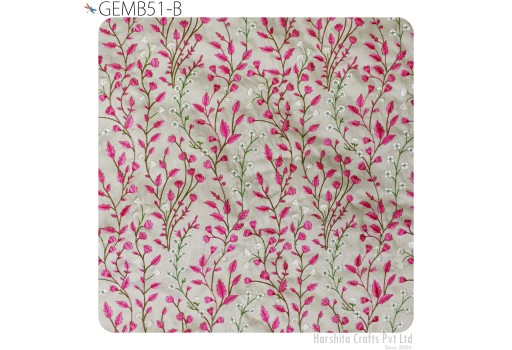 Cushion Covers Making Floral Embroidered Fabric by the yard Sewing DIY Crafting Indian Embroidery Wedding Dress Costumes Table Runner